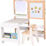 Sunny olivia table � dessin et de bricolage en bois, blanc / beige table de jeu multifonctionnelle avec ...