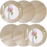 Lot de 6 sets de table, sets de table  manger, sets de table en rond lavables antidrapants en pvc rsistants ...