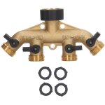 Sunxury - distributeur de robinet à bille en laiton, séparateur d'eau à 4 voies, pour l'arrosage du jardin, ... Sunxury - distributeur de robinet à bille en laiton, séparateur d'eau à 4 voies, pour l'arrosage du jardin, ...