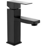 Sunxury - robinet salle bain noir acier inoxidable avec poign�e carr�e mitigeur lavabo eau froide chaude ...