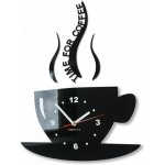 Sunxury - tasse temps pour caf� moderne de cuisine - horloge murale 3 d - noir