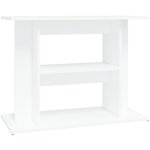 Support pour aquarium meuble pour aquarium blanc 80x35x60 cm bois d'ing�nierie cfw56325