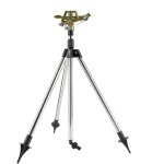 Support d'arrosage de tr�pied, tr�pied d'arrosage de pelouse avec insert de sol en acier inoxydable + ...