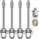 Supports de balanoire robustes en acier inoxydable avec roulements  billes (jeu de 4), vis de balanoire ...