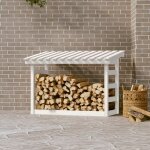 Support pour bois de chauffage blanc 108x64, 5x78 cm bois de pin - support  bches - stockage bois - ...
