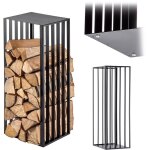 Support  bois de chauffage, bois de chauffage, panier en mtal, grande tagre noire, 90 cm