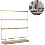 Support boucles oreilles en bois  3 niveaux, prsentoir dcoratif avec plateau