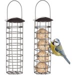 Support � boules de graisse pour oiseaux sauvages, suspendre, lot de 2, avec toit, h x d : 31 x 8, 5 ...