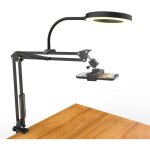 Support de cam�ra a�rien avec anneau lumineux, support de bras de t�l�phone articul� flexible compatible ...