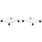 Support carr� pour plantes 2 pcs verre tremp� 35 x 35 cm