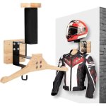 Support de casque moto, porte casque moto mural pour accrocher le casque et la veste de moto au mur, ...