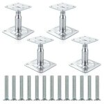 Support de colonne galvanis� r�glable 100 - 150 mm ? acier galvanis� pour treillis et pergolas ? lot ...