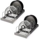 Support � couvercles r�glable en deux parties, organisateur de couvercles de casseroles de cuisine, extensible ...