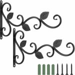 Memkey - support  crochet mural en fer pour pot de fleurs, [2 pcs] suspension plante fixation murale ...