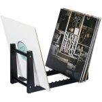 Rangement pour vos disques vinyles, bambou, pour 50 33 tours, h x l x p : 19, 5 x 35 x 17 cm, noir - ...