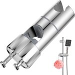 Support de douche rglable avec 2 crochets, curseur barre de douche, pour rail douchette de 16  27 mm, ...