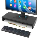 Sjlerst - support pour cran de bureau, moderne en bois pour cran pc, tv, ordinateur portable, tagre ...