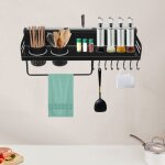 Support  pices suspendu de 50 cm avec deux tasses, tagre murale  deux niveaux pour cuisine, support ...