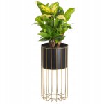 Support de fleurs sur pied, métal, noir et or, support loft en fil de fer, 42 cm Support de fleurs sur pied, métal, noir et or, support loft en fil de fer, 42 cm