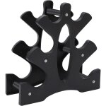 Support d'halt�res portable 3 niveaux, rack � disques pour home gym, �quipement fitness maison noir