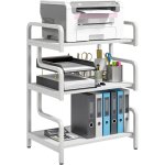 Support d'imprimante � 3 niveaux, �tag�re de rangement, meuble imprimante en bois et m�tal 55x40x77cm ...