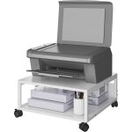 Support d'imprimante de bureau � 2 niveaux avec roulettes, table roulante robuste avec dossiers de rangement, ...