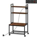 Support d'imprimante meuble photocopieur 2 prises secteur intgres roulettes 4 tagres