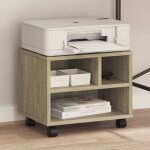 Support d'imprimante avec roulettes - ch�ne sonoma 41x32x34, 5 cm - meuble de bureau pratique
