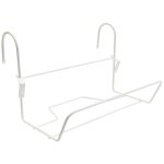 Support jardinire crochet fer rond blanc 35x14 cm