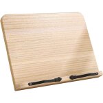 Support de livre en bois, plateau r�glable et trombones, support de livre de cuisine pliable, support ...