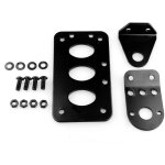 Support en m�tal de montage lat�ral de plaque d'immatriculation de feu arri�re de frein de moto noir