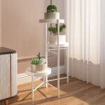Support en mtal pour plantes, tagre pliable pour fleurs  plusieurs niveaux avec plateaux amovibles, ...