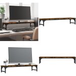 Support de moniteur ch�ne fum� 85x23x15, 5 cm bois d'ing�nierie - support ordinateur - support �cran ...