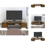 Support de moniteur marron miel 70x27, 5x15cm bois de pin solide - support ordinateur - support ecran ... Support de moniteur marron miel 70x27, 5x15cm bois de pin solide - support ordinateur - support ecran ...