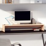 Maisonchic - support de moniteur, rhausseur d'cran, rangement de bureau 100x27x15 cm bois de pin solide ...