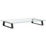 Support de moniteur table meuble bureau 60 x 35 x 8 cm verre tremp et mtal noir