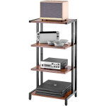 Support multimedia av a 4 niveaux, support multimedia audio - video en bois avec lumieres led pour lecteurs ...