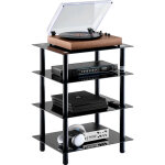 Vevor support multimedia av a 4 niveaux, support multimedia audio - video en verre trempe renforce avec ...