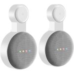 Support mural  2 prises pour enceinte google nestmini, assistant vocal domestique, cache - cbles, blanc ...