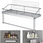 Support mural en acier inoxydable porte - rouleau de cuisine plateau de rangement sans perage panier ...