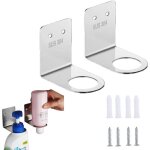 Support mural en argent pour pompe � main, distributeur de savon, support mural pour pot � shampoing, ...