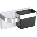 Support mural autocollant pour s�che - cheveux et lisseur, avec rangement int�gr�. en abs, il permet ...