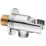 Support mural pour coude et combin de douche, chrome, ouylaf