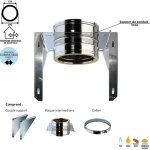 Edilinox - support mural inox pour conduit double paroi isol ediliso25 diamtre 150