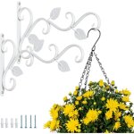 Support mural pour plantes suspendues, 2 pi�ces crochets suspension fer blanc supports muraux 29. 5cm ...