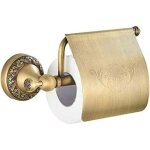 Support de papier toilette avec couvercle en laiton retro porte - rouleau murale