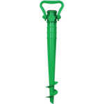Support de parasol pour la plage ou le sol, avec h�lice � visser dans le sable - vert