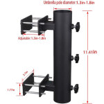 Support de parasol robuste, pied de parasol de terrasse, support de parasol pour bancs, pince de fixation ...