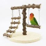 Support pour perroquet - aire de jeux pour oiseaux en bois avec �chelle balan�oire accessoire de cage ...