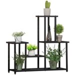 Support � plantes � 4 niveaux pour int�rieur et ext�rieur, �tag�re plante en m�tal, porte plantes pour ...